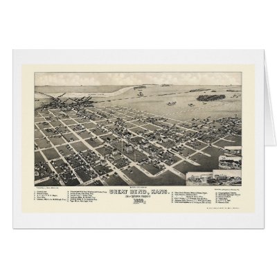 Great Bend, KS Panoramic Map - 1882 Card by lc_maps