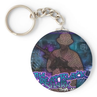 great black shark key chain by thugworld
