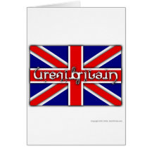 'Great Britain' ambigram on a British flag Greeting Card