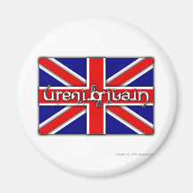 'Great Britain' ambigram on a British flag Fridge Magnets