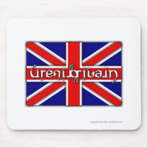 'Great Britain' ambigram on a British flag Mouse Pad