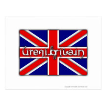 'Great Britain' ambigram on a British flag Post Card