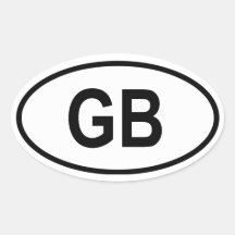 Great Britain "GB" Oval Stickers