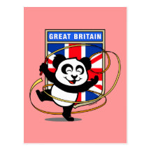 Great Britain Rhythmic Gymnastics Panda Postcards