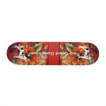 Great Dane - Autumn Floral Design Skate Board Decks