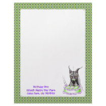 Great Dane Black Birthday Cake Face Customized Letterhead