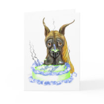 Great Dane Brindle Birthday Cake Greeting Card