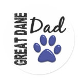 Great Dane Dad 2 Round Stickers