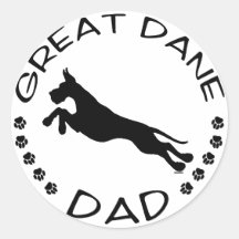 Great Dane Dad Jumper Round Stickers