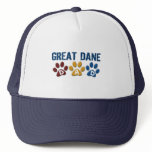 GREAT DANE Dad Paw Print 1 Trucker Hats