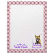 Great Dane Fawn Birthday Cake Customized Letterhead