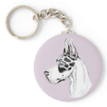 Great Dane Harlequin Feminine Keychains