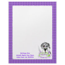 Great Dane Harlequin UC Birthday Cake Letterhead Design