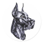 Great Dane Head Study Black Sticker