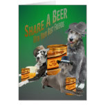 Great Dane Irish Wolfhound Share A Beer Cards