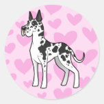 Great Dane Love Round Stickers
