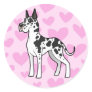 Great Dane Love Round Stickers