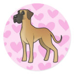Great Dane Love Round Stickers
