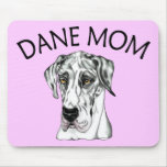 Great Dane Mom Harlequin UC Mouse Mats