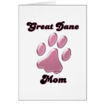 Great Dane Mom Pink Pawprint  Cards