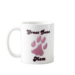 Great Dane Mom Pink Pawprint  mugs
