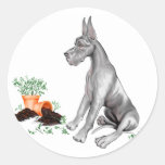 Great Dane Naughty Pup Black Sticker