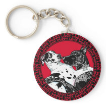Great Dane Puppy Love Keychains