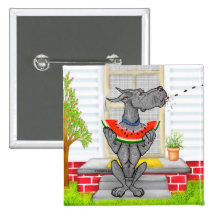 Great Dane SPIT Black Pinback Button