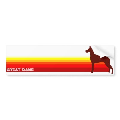Great Dane With Stripes Bumper Sticker by dogsilhouettes