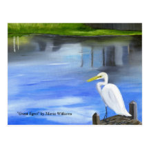Great Egret Postcard by Maria Williams