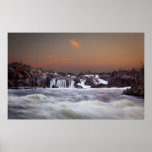 Great Falls at dusk Poster