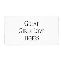 Great Girls Love Tigers Personalised Shipping Labels