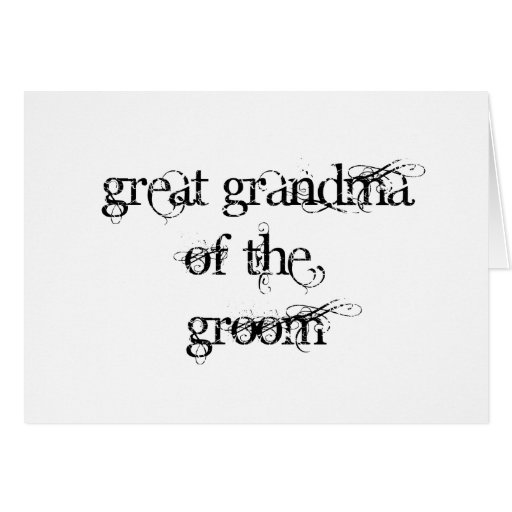 Great Grandma of the Groom Card