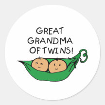 Great Grandma of Twins Pod Stickers