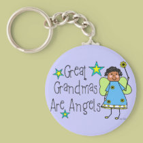 Great Grandmas Are Angels Gifts (Afro-American) keychains