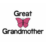 Great Grandmother Pink Butterfly Embroidered Shirt