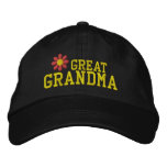 Great Grandmother Red Flower Embroidered Hat