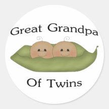 Great Grandpa Of Twins Round Sticker
