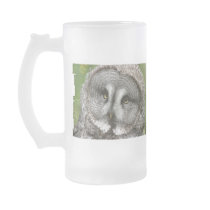 Great Grey Owl Frosted Beer Mug