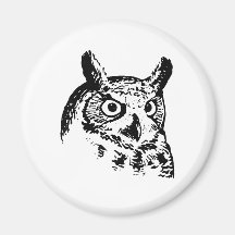 Great Horned Owl Logo Refrigerator Magnet