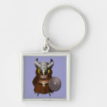 "Great Horned Owl" Viking Helmet Owl Keychains