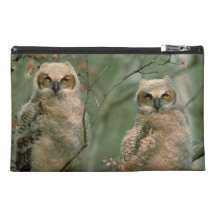 Great Horned Owls - Cute Baby Birds Travel Bag Travel Accessory Bags