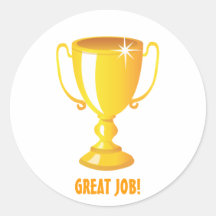 Great Job Gold Trophy Sticker