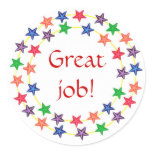 Great job!, stickers, with colourful stars