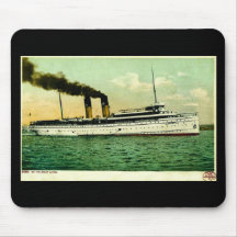 Great Lakes Steam Ship North West Postcard 1905 Mousepads