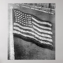 Great Lakes Training Station Human Flag 1916 Print