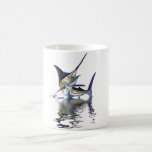 Great marlin with reflection in water coffee mugs