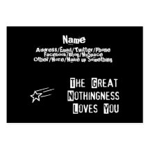 Great Nothingness Loves You Business Card Template