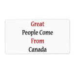 Great People Come From Canada Shipping Labels