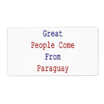 Great People Come From Paraguay Custom Shipping Label